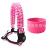 Alça de Corda Paracord para Garrafa de Água em Estoque Transfronteiriça, Manga Portátil para Copo Espacial, Alça de Transporte de Copo com Manga de Base de Silicone para Garrafa de Água Portátil ao Ar Livre