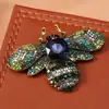 Broche de Abeja de Diamantes de Colores Vintage Original, Pin de Nicho Incrustado con Circonita Roja, Accesorio Personalizado de Alta Gama para Abrigos