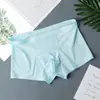 Roupa Íntima Masculina Nova de Seda Gelada de Verão Boxer Masculino Fino Sem Marcas Boxer Respirável para Jovens