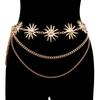 Colgante de Girasol con Cara Sonriente de Metal Atmosférico Transfronterizo Nueva Tendencia Accesorios de Moda Cadena Corporal Cadena de Cintura para Vestido