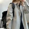 Camisa retro de manga larga a rayas, camisa de alta calidad para hombre primavera/otoño, chaqueta cárdigan unisex casual de corte holgado