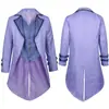 Halloween Vampiro Cosplay Morado Gótico Medieval Retro Estampado Chaqueta Frac Cosplay