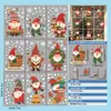 Decoraciones Navideñas Gnomo Corona Roja Pegatina Estática para Puerta de Vidrio Ventana 2027 Atmósfera Transfronteriza