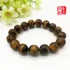 Pulseira de Pedra Olho de Tigre Natural, Contas Budistas, Contas de Rosário, Pulseira de Pedra Olho de Tigre de Círculo Único, Alexandrita de Madeira, Pedra Preciosa de Cristal para Homens e Mulheres