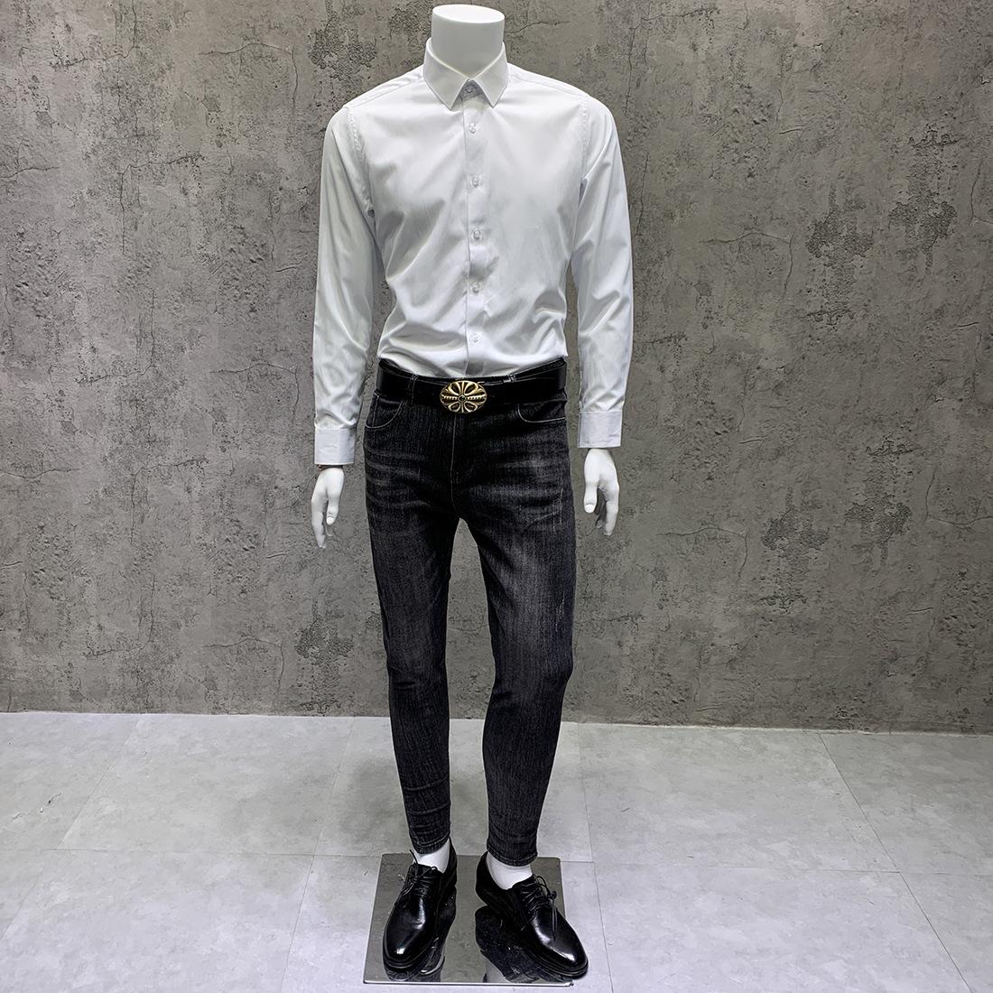 NS101纯色长袖衬衫 白色 (3).JPG