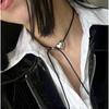 Collar Ajustable de Cuerda de Cuero Estilo Frío Amor Collar de Cadena Simple Versátil para Chicas Picantes a la Moda Collar Niche Distintivo para Mujer