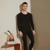 Traje de ropa interior térmica de terciopelo para hombre y mujer de invierno, camiseta básica sin costuras cepillada, ropa de otoño para parejas, pantalones largos