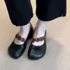 Populares Zapatos Mary Jane Franceses Otoño 2026 para Mujer, Zapatos Bajos Versátiles, Zapatos de Tacón Grueso Retro de una Sola Pieza para Mujer