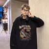 Sudadera de Moda Estilo Americano con Letras Bordadas para Hombre, Primavera y Otoño, Chaqueta Pesada sin Capucha Holgada, Vibe Duffy Guapo, Top High Street