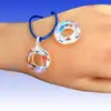 Al por mayor 14mm20mm Colgante Anillo de Ángel Joyería de Cristal para Mujer Aurora Hecho a Mano DIY Accesorios Colgantes de Cuentas