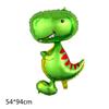 Globo de película de aluminio con forma de dinosaurio, decoración de cumpleaños infantil con dibujos animados, tiranosaurio, raptor, dragón de cuello largo, suministro directo de fábrica.