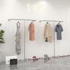 Tienda de Ropa Estante de Exhibición de Acero Inoxidable Estante de Almacenamiento de Ropa de Mujer Colgante de Pared Perchero de Pared Barra de Ropa Colgante de Pared