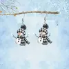 Accesorios Acrílicos Blanco y Negro Planos Muñeco de Nieve Navideño Bufanda Transfronteriza Collar de Dibujos Animados Pendientes Muñeco de Nieve Creativo Lindo