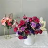 Bolsa de Chá Flor de Ameixa Diamante Estilo Europeu, Buquê de Flores Artificiais, Arranjo de Cena com Flores Artificiais, Flores Artificiais de Alta Qualidade para Uso em Casamentos