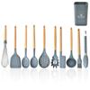 Amazon Transfronteiriço Silicone Cabo de Madeira Utensílios de Cozinha Conjunto de 10 Peças Conjunto de 11 Peças Antiaderente Doméstico Utensílios de Cozinha