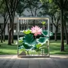 Pantalla Comercial Exterior Decoración Estilo Chino Forma de Loto, Accesorios Populares para Fotos, Exhibidor de Hormigas
