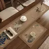 Novo tapete de chá estilo Zen chinês, caminho de mesa verde estilo chinês de diatomito, tapete de mesa de chá, tapete de chá absorvente de água, toalha de mesa de centro