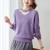26 Prendas de punto base de cuello halter y cuello redondo estilo coreano para mujer, top elegante de manga larga para primavera y otoño, suéter corto para mujer