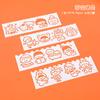 Hangsu original cartoon pintado à mão régua estudante diy jornal escrito à mão oco modelo pintura multifuncional laço régua 4 peças em