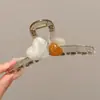 Grampo de cabelo de tubarão de luxo extra grande para mulheres, novo modelo de alta qualidade 2026, grampo de cabelo com pérolas estilo coreano versátil atacado