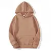 Sudadera con capucha de forro polar de color liso, manga corta, para otoño e invierno, para hombre y mujer, estilo casual holgado, disponible en 19 colores, sudadera deportiva
