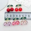 Acessórios para Joias DIY Liga Esmalte Fruta Brincos de Cereja 3D Colar Chaveiro de Carro Pingente Materiais