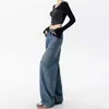 Jeans Azules Vintage de Pierna Ancha para Mujer, Tendencia Otoño/Invierno 2025 Nuevo Estilo, Ajuste Holgado Adelgazante, Pantalones Versátiles de Pierna Recta Scimitar