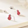 Pendientes de calabaza de plata de ley s925 Pendientes de calabaza de moda coreana Pendientes rojos chapados en platino creativos para mujer
