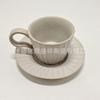 Taza de café y plato de gres transfronterizo con asa para colgar de la oreja, hecho a mano, taza de café retro japonesa, taza de desayuno de cerámica 225ml