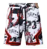 Shorts de praia casuais da moda e populares AJ, respiráveis, de secagem rápida e com corte solto, com design estampado em estilo de rua americano, adequados para basquete e vendas transfronteiriças
