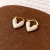 Real Gold Galvanled Drop Oil Love Ear Buckle japonês e coreano doce delicado brincos moda luz luxo internet celebridade brincos atacado