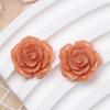 19mm estilo barroco resina rosas diy brincos grampo acessórios rosas vintage em relevo atacado