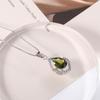 Colgante de Gema Plateada Moderna y Simple en Forma de Gota para Mujer Zirconia Lujo Ligero de Alta Gama Collar Temperamento Cadena Clavicular Venta al por Mayor