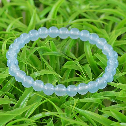 060045天蓝玉髓手链 宝石手链 6mm手链