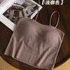 Camisola de chica pura y sexy, ropa interior y exterior para mujer, verano 2024, de una pieza, con almohadilla para el pecho, top adelgazante de belleza en la espalda