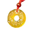 Colgante de Ágata Blanco Hielo Natural con Hebilla de Seguridad Doble Pixiu para Hombres y Mujeres Colgante de Pixiu de la Fortuna de Calcedonia Blanca Jade