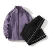 Chaqueta con cuello alto para hombre y mujer traje de pareja de otoño top para hombre y mujer abrigo cortavientos pantalones rectos casuales traje chaqueta