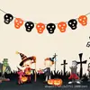 Decoración de Fiesta de Halloween al por Mayor Flor de Tela No Tejida Calabaza Murciélago Calavera Telaraña Colgante de Bandera
