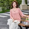 Conjunto de Verano Estilo Nuevo 2026 para Mujeres de Mediana Edad y Mayores, Nuevo Conjunto de Moda Nacional Estilo Chino, Elegante Conjunto de Dos Piezas con Top de Manga Corta y Pantalones de Pierna Ancha