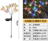 Luz Solar para Patio Jardín Exterior Balcón Luz de Mariposa de Fibra Óptica Siete Colores Decoración Exterior Luz para Insertar en Césped