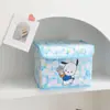 Caja de almacenamiento de escritorio plegable linda japonesa caja de almacenamiento para estudiantes caja para artículos varios con tapa caja organizadora a prueba de polvo para cosméticos