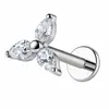 Aretes de aleación de titanio F136 para mujer, estilo europeo y americano, colgante de marquise triangular, piercing corporal, studs para labio, studs para lengua, en stock para venta al por mayor