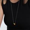 Cadena para suéter de cuentas redondas vintage estilo Hong Kong acero titanio oro 18k occidental reina madre cadena clavícula collar hip hop versátil joyería mujer