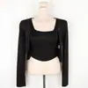 Moda Femenina de Dongdaemun, Corea: Nuevo y Elegante Chaleco de Punto Fino Semi-Transparente Modal de Manga Corta con Cuello en U
