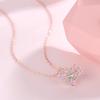 Collar original de plata de ley 925 con forma de corazón para niña, con microincrustaciones huecas, cadena de clavícula con circonitas cúbicas, joyería al por mayor