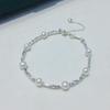 Celebridad de Internet Caliente Flash Plata de Ley S925 Plata Rota Glepitis Collar Pulsera Anillo de Perla de Agua Dulce Natural Paquete