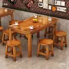 Mesas y sillas de hotel de madera maciza carbonizada, mesas y sillas de restaurante de comida rápida, mesas y sillas de tienda de fideos, bocadillos, restaurante de barbacoa y hot pot, combinación de mesa y silla de comedor comercial