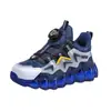 Sapatos infantis transfronteiriços, novos estilos de primavera e outono, sapatos de pai respiráveis para crianças com botão giratório, tênis esportivos versáteis para crianças de porte médio e grande.