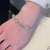 Pulsera de Perlas Transparente Hielo Fresca y de Moda, Muy Vendida en Xiaohongshu, con un Toque de Lujo, Exquisita Unión de Imitación de Vidrio y Joyería de Diamantes Brillantes