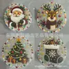 Decoración Colgante de Corona de Santa de Nuevo Producto Transfronterizo Colgante Artesanal de Acrílico con Piedras Navideñas